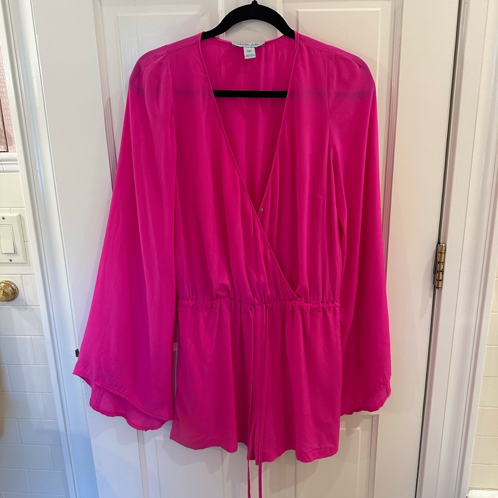 Charlie Jade Fuchsia Long Sleeve Romper